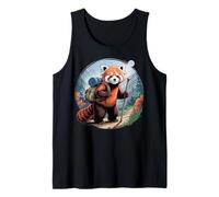 Cute Red Panda Hiking Explorer with Backpack Tank Top