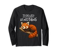 Cute Red Panda Lazy Tired Chilling to Do List Nothing Long Sleeve T-Shirt