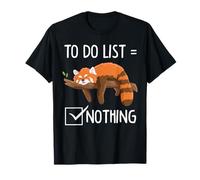 Cute Red Panda Lazy Tired Chilling To Do List Nothing Pandas T-Shirt
