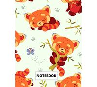 cute red panda notebook, wide ruled pages: kids notebook, nature and animals lover gift