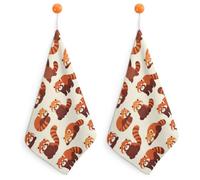 Cute Red Panda Pattern Hand Towel Soft Washcloths Handkerchief