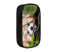 Cute Red Panda Pencil Case Pencil Holder Pen Pouch Stationery Box Storage Organizer Bag Black