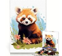 Cute Red Panda Puzzles for Adults 1000 Pieces Decompress Game Clear Hue Playful Challenge Evening Game (38x26cm)