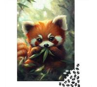 Cute Red Panda Snack-1 Jigsaw Puzzle for Adults, 1000 Pieces, 38x26cm/1000pcs; White Card with A Low-dust Finish; Relaxed Solo Time at Home