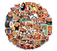 Cute Red Panda Stickers 50 pcs Waterproof Cartoon for Water Bottle, Laptop, Car, Motorcycle, Bicycle, Skateboard, Luggage, Scrapbook, Phone - Vinyl Raccoon Stickers for Teens Children