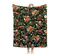 Cute Red Panda Throw Blanket Gift for Girls Boys Kids Forest Animals Lovers -Super Soft Flannel Blanket for Sofa Couch Bed Travel- Plush Warm Cozy Home Decor for Summer, 40"x50"for Kids/Baby