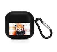Cute Red Panda Watercolor Bluetooth Earbuds Protector Compatible with Airpods 4 Cute Wireless Earbud Case Cover