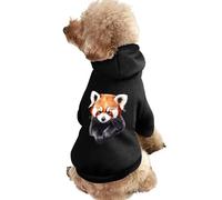 Cute Red Panda Watercolor Printed Dog Hoodie Breathable Soft Cat Sweatshirt for Small Medium Large XL