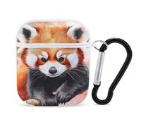 Cute Red Panda Watercolor Trendy Bluetooth Earbuds Protector Cute Wireless Earbud Case Covers Compatible with Airpods 1/2