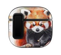 Cute Red Panda Watercolor Trendy Bluetooth Earbuds Protector Printed Wireless Earbud Case Covers Compatible with Airpods 4