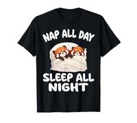 Cute Red Pandas Nap All Day Sleep all Night Pajamas T-Shirt