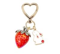 Cute Red Pink Strawberry Flower or Rabbit Strawberry Keychain Gift for Bag Key Chains Accessories Keychains Gifts for Women