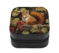 Cute Red Squirrel Jewellery Box Organiser PU Leather Travel Jewellery Case Storage Case