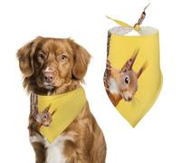 Cute Red Squirrel Peeking From Tree Printed Dog Bandanas Funny Pets Triangle Scarf Puppies Handkerchief for Small Medium Large Dogs Cats Pet