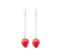 Cute Red Strawberry Dangle Drop Earrings Simulated 3D Fruit Strawberry Earrings Sweet Strawberrys Resin Earring Birthday Party Christmas Halloween Jewelry for Women, Large, Resin, No Gemstone