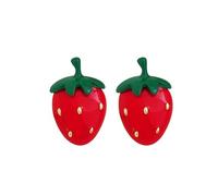 Cute Red Strawberry Stud Earrings for Women Sweet Fruit Earrings Pretty Jewelry, Zinc, No Gemstone