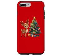 Cute Reindeer by Decorated Christmas Tree Holiday Artwork Case for iPhone 7 Plus/8 Plus