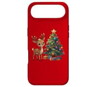 Cute Reindeer by Decorated Christmas Tree Holiday Artwork Case for iPhone Air