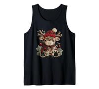 Cute Reindeer with Cozy Hat Holiday Magic Tank Top