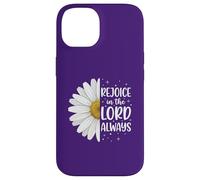 Cute Rejoice in the Lord Always Bible Verse Christian Women Case for iPhone 14