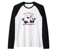 Cute Relaxing Panda with Fun Quote Raglan Baseball Tee