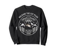 Cute RELEASE THE CAT FILES Alien Truth Conspiracy UFO Meow Sweatshirt