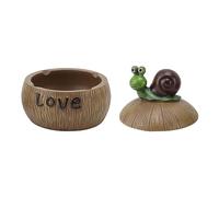 Cute Resin Ashtray, Coconut Shell Turtle Sculptures Ashtray with Lid Multi Uses Innovative Cartoon Animal Boxes Ashtrays for Home Office (Snail)