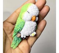 Cute Resin Bird Parrot Fridge Magnet, Creative Bird Refrigerator Magnet Travel Souvenir Decorative Magnetic Fridge Sticker for Kitchen Office Whiteboard Birds Lover Gift (Green Monk Parakeet)