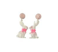 Cute Resin Easter Rabbit Drop Dangle Earrings Bunny Cookies Hare Earrings Charm Easter Outfit Basket Stuffers, Zinc, No Gemstone