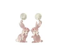 Cute Resin Easter Rabbit Drop Dangle Earrings Bunny Cookies Hare Earrings Charm Easter Outfit Basket Stuffers, Zinc, No Gemstone