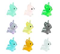 Cute Resin Puppy Figurine - 9 Dog Figures - Desktop Car with Small Ornaments - Glow-in-the-Dark Small Dogs Resin - Tiny Puppy Animal Miniature Figures That Leuch In The Dark