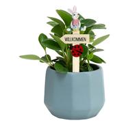 Cute Resin Rabbit Wood Welcome Sign, Easter Yard Decoration Stakes, Easter Bunny Lawn Signs For Porches, Patio, Balcony, Terrace, Walkway, Cam