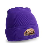 Cute Resting Doodle Puppy Design Beanie Labradoodle Goldendoodle Pet Birthday Gift For Him And Her O/S