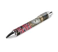 Cute Retractable Ballpoint Pen, Big Ben Union Jack British Flag London England,Extra Fine, 0.5mm,Black Ink, Refillable Ultra Smooth Writing Rollerball Pen Ball Point Pen for Women Men Teens Kids