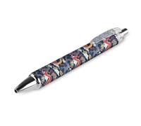 Cute Retractable Ballpoint Pen, Blue And Red Dragons Fighting In The Clouds,Extra Fine, 0.5mm,Black Ink, Refillable Ultra Smooth Writing Rollerball Pen Ball Point Pen for Women Men Teens Kids