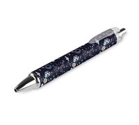 Cute Retractable Ballpoint Pen, Planet Moon Stars,Extra Fine, 0.5mm,Black Ink, Refillable Ultra Smooth Writing Rollerball Pen Ball Point Pen for Women Men Teens Kids