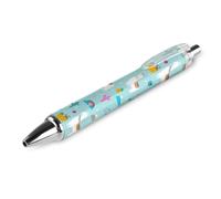 Cute Retractable Ballpoint Pen, Rainbow Llama Alpaca Cactus Leaves,Extra Fine, 0.5mm,Black Ink, Refillable Ultra Smooth Writing Rollerball Pen Ball Point Pen for Women Men Teens Kids