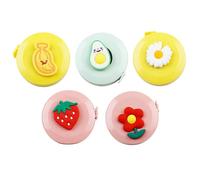Cute Retractable Soft Tape Measure 5PCS, 150cm Double-Sided Measuring Tape with One-Touch Retraction, Cartoon Fruit/Flower Design, Portable Tape Measure for Body Sewing Craft