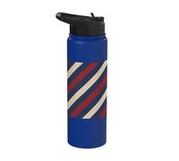 Cute Retro Americana Stripe Pattern Red White Blue Patriotic Stainless Steel Insulated Water Bottle