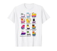 Cute Retro LGBT Cat Pride & Equality Graphic Apparel Value Graphic T-Shirt, Men, White, S