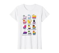 Cute Retro LGBT Cat Pride & Equality Graphic Apparel Value Graphic T-Shirt, Women, White, L