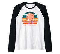 Cute Retro Peach All U Can Eat Funny Food Lover Graphic Raglan Baseball Tee