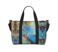 Cute Retro Rust Butterfly Printed Women's Tote Bag Portable Crossbody Bag Suitable for Gym Workouts Commuting and Travel
