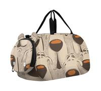 Cute Retro Sad Dog Kids Duffel Bag with Shoes Compartment Large Capacity Carry On Overnight Bag for Beach Swim Bags Pool Sports