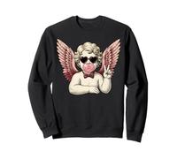 Cute Retro Vintage Cherub Angel Funny Ironic Valentines Sweatshirt
