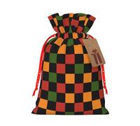 Cute Retro Vintage Christmas Checkerboard Y2k Christmas Drawstring Gift Bags Reusable Xmas Presents Storage Bags Party Favorstags 4.7 * 6.9ins