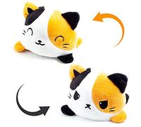 Cute Reversible Plush Cat Cuddly Toy - Like The Famous Reversible Octopus Turtle Plushie - Cute Plushies Happy Sad Grumpy Mood Gifts