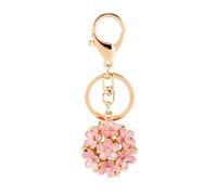 Cute Rhinestone Flower Keyring with Crystal Keyring Charm Pendant Colorful Flower Purse Key Ring for Bag Purse Car Gift Five Color Decoration