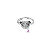 Cute Rhinestone Panda Statement Open Ring for Women Hanging Sparkling Crystal CZ Star Animal Bear Adjustable Knuckle Finger Bands Stacking Friendship Engagement Promise Rings Dainty Jewelry for