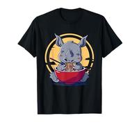 Cute Rhino Eating Ramen Noodles Kawaii Ramen Lover Anime T-Shirt